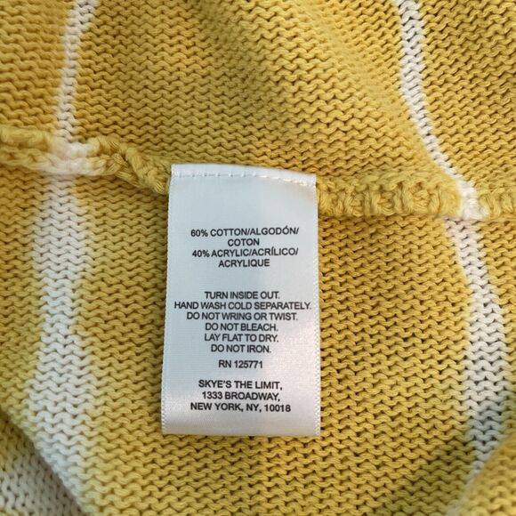 Skye’s The Limit Yellow Scoop Neck Sweater w/White Tie Dye Stripe - Sz XL - Picture 10 of 13